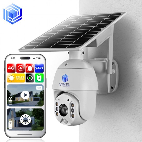 4G Flood Light 24/7 Security Solar Powered PTZ Camera