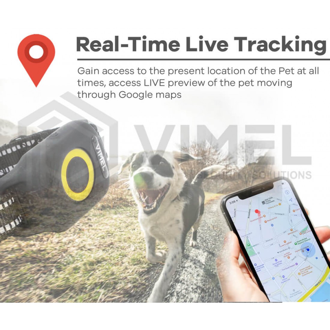 Vimel Real Time Live Tracking Gps 4g Waterproof Pet Animal Dog Collar Tracker Live Maps Google Phone Ios Android 1100x1100w 