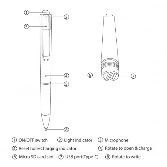 Pen Listening Device Voice Recorder